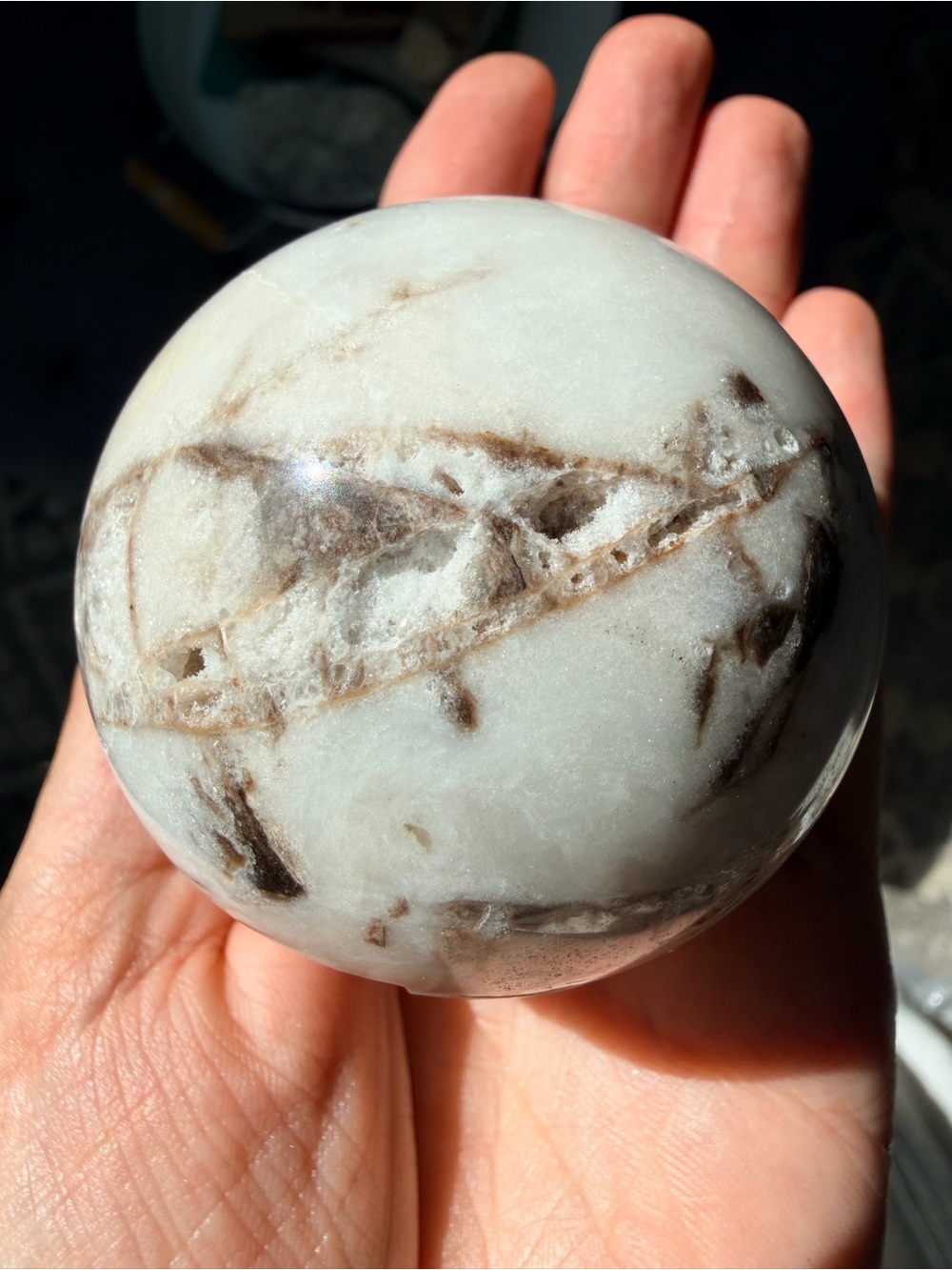 Dendritic Agate Sphere | Natural Crystal | Unique Druzy Inclusions